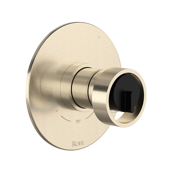 Eclissi 1/2 Inch Thermostatic & Pressure Balance Trim with 3 Functions (No Share) with Wheel Handle - Satin Nickel-Matte Black | Model Number: TEC47W1IWSNB - Product Knockout