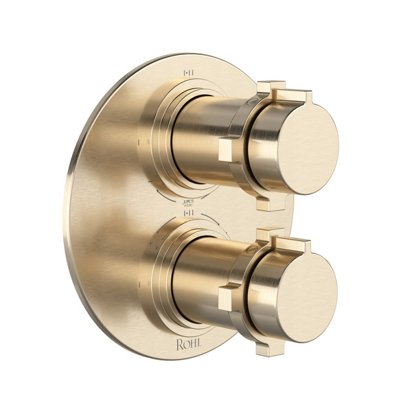 Lombardia 3/4 Inch Thermostatic & Pressure Balance Trim with 6 Functions (Shared) with Cross Handle - Satin Nickel | Model Number: TLB46W1XMSTN - Product Knockout