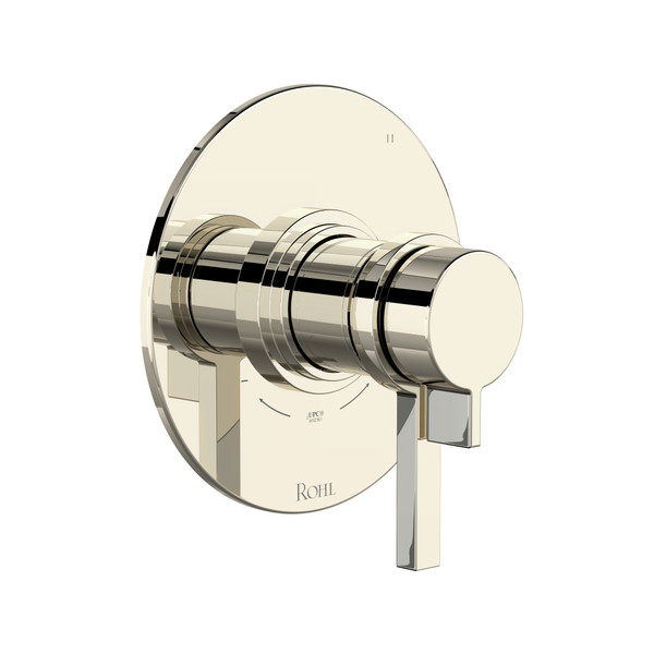 Lombardia 1/2 Inch Thermostatic & Pressure Balance Trim with 3 Functions (No Share) with Lever Handle - Polished Nickel | Model Number: TLB47W1LMPN - Product Knockout