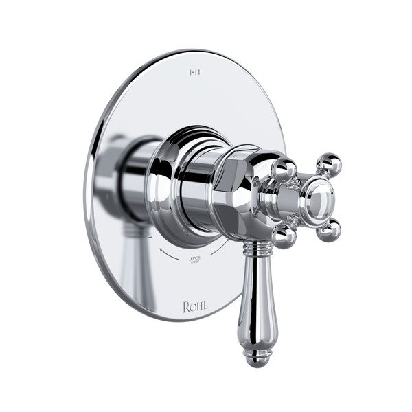 1/2 Inch Thermostatic & Pressure Balance Trim with 3 Functions (Shared) with Lever Handle - Polished Chrome | Model Number: TTD23W1LMAPC - Product Knockout