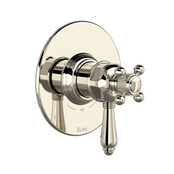 1/2 Inch Thermostatic & Pressure Balance Trim with 2 Functions (No Share) with Lever Handle - Polished Nickel | Model Number: TTD44W1LMPN - Product Knockout