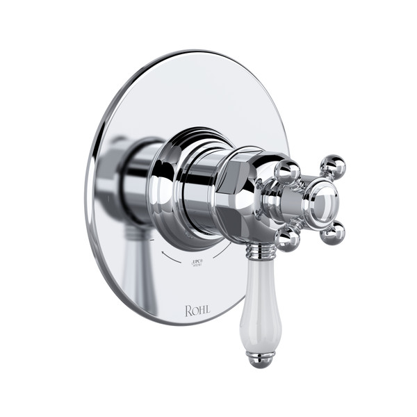 1/2 Inch Thermostatic & Pressure Balance Trim with 2 Functions (No Share) with Lever Handle - Polished Chrome | Model Number: TTD44W1LPAPC - Product Knockout