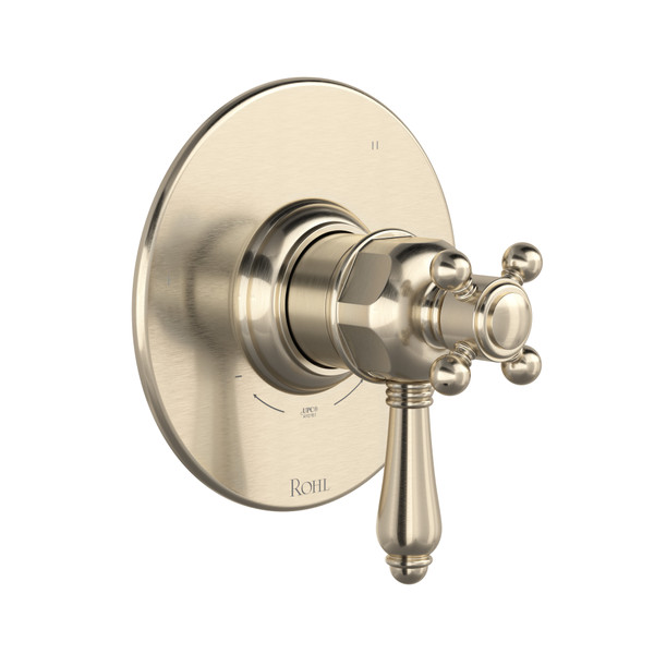 1/2 Inch Thermostatic & Pressure Balance Trim with 5 Functions (Shared) with Lever Handle - Satin Nickel | Model Number: TTD45W1LMSTN - Product Knockout