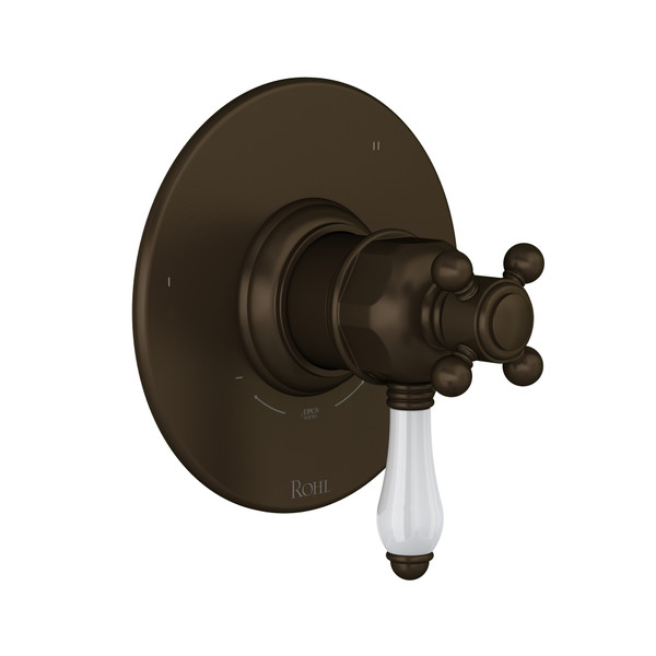 Garniture pour valve à pression équilibrée et thermostatique de 1/2 po à 3 fonctions (non partagées) avec poignée à levier - Tuscan Brass - Laiton toscan  | Numéro de modèle: TTD47W1LPTCB - Produit épuisé