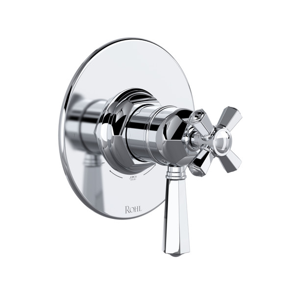 1/2 Inch Thermostatic & Pressure Balance Trim with 2 Functions (No Share) with Lever Handle - Polished Chrome | Model Number: TTN44W1LMAPC - Product Knockout