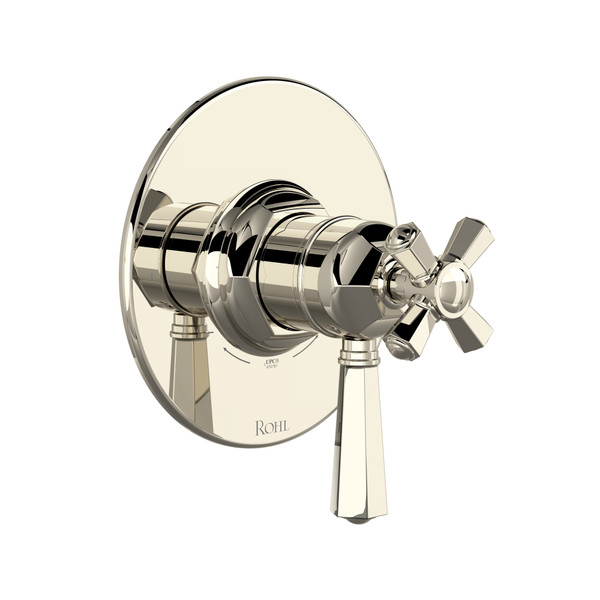 1/2 Inch Thermostatic & Pressure Balance Trim with 2 Functions (No Share) with Lever Handle - Polished Nickel | Model Number: TTN44W1LMPN - Product Knockout