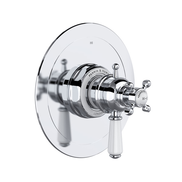 Edwardian 1/2 Inch Thermostatic & Pressure Balance Trim with 3 Functions (Shared) with Lever Handle - Polished Chrome | Model Number: U.TEW23W1L-APC - Product Knockout