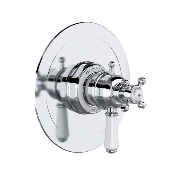 Edwardian 1/2 Inch Thermostatic & Pressure Balance Trim with 2 Functions (No Share) with Lever Handle - Polished Chrome | Model Number: U.TEW44W1L-APC - Product Knockout