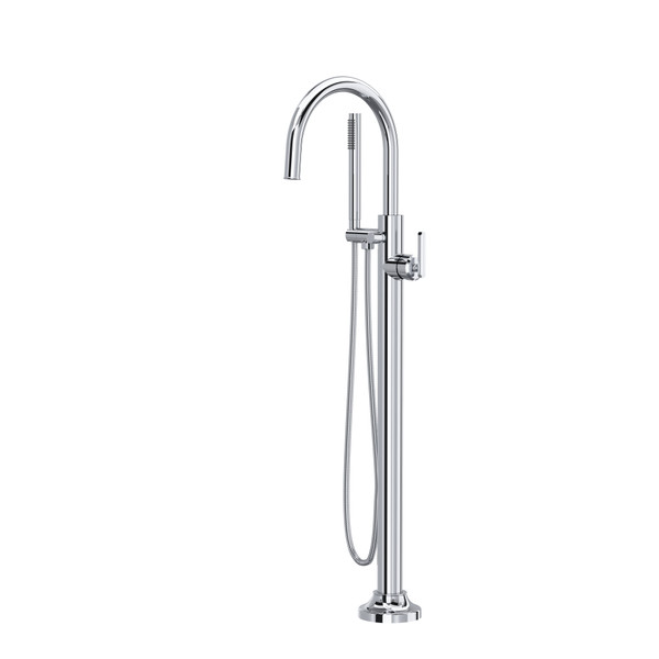 Apothecary™ Single Hole Floor Mount Tub Filler Trim - Polished Chrome | Model Number: TAP05HF1LMAPC