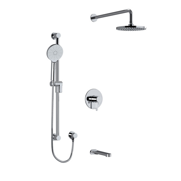 Nibi T/P (Thermostatic/Pressure Balance) 1/2 Inch Coaxial 3-Way System With Hand Shower Rail Shower Head And Spout - Chrome | Model Number: KIT1345NBC - Product Knockout