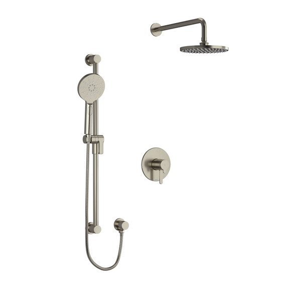 Nibi Type T/P (Thermostatic/Pressure Balance) 1/2 Inch Coaxial 2-Way System With Hand Shower Rail And Shower Head - Brushed Nickel | Model Number: KIT323NBBN - Product Knockout
