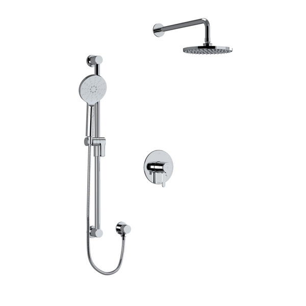 DISCONTINUED Nibi Type T/P (Thermostatic/Pressure Balance) 1/2 Inch Coaxial 2-Way System With Hand Shower Rail And Shower Head - Brushed Chrome | Model Number: KIT323NBC