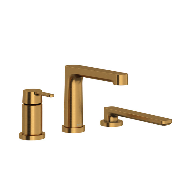 Nibi 3-Piece Type P (Pressure Balance) Deck-Mount Tub Filler With Handshower - Brushed Gold | Model Number: NB16BG - Product Knockout