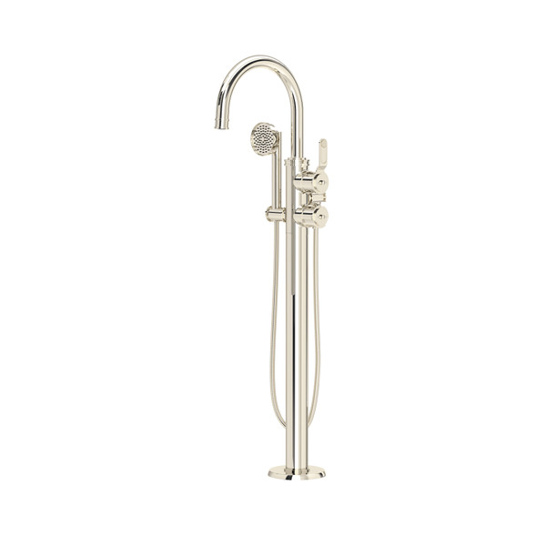 Armstrong Single Hole Floor Mount Tub Filler Trim With C-Spout - Polished Nickel | Model Number: U.TAR06F1HTPN - Product Knockout