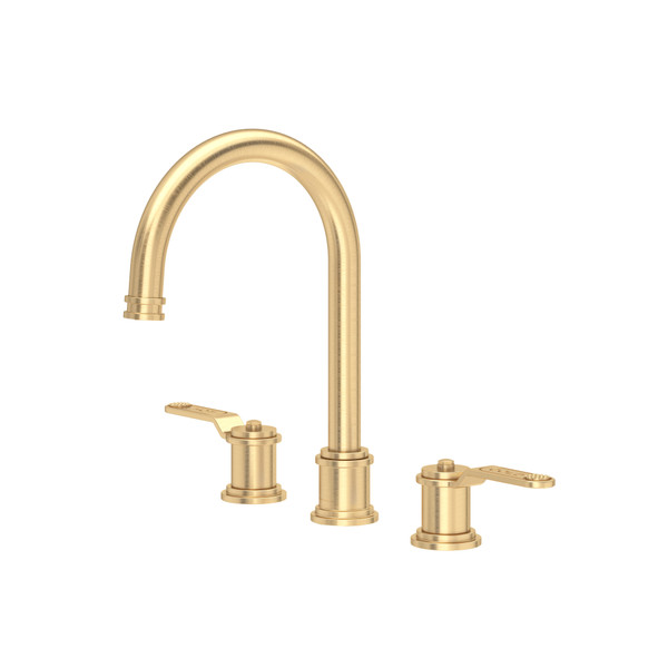 Armstrong Widespread Bathroom Faucet With C-Spout - Satin English Gold | Model Number: U.AR08D3HTSEG - Product Knockout