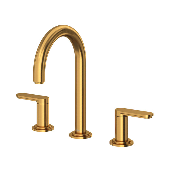 Arca Widespread Bathroom Faucet With C-Spout - Brushed Gold | Model Number: AARD08BG - Product Knockout