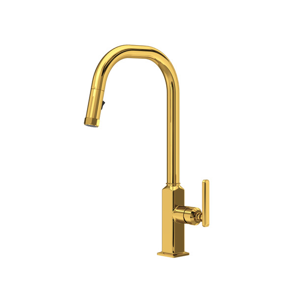 Apothecary Pull-Down Kitchen Faucet With U-Spout - Unlacquered Brass | Model Number: AP56D1LMULB - Product Knockout