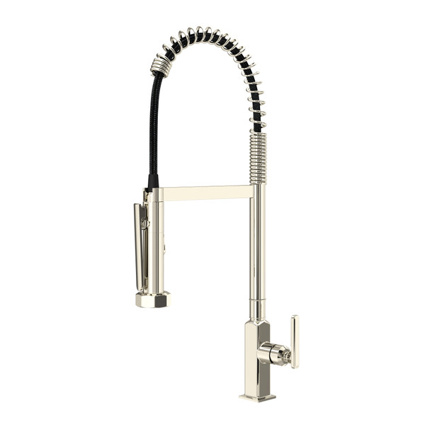 Apothecary Pre-Rinse Infinite Control Kitchen Faucet - Polished Nickel | Model Number: AP59D1LMPN - Product Knockout