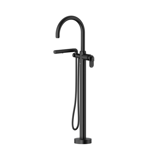 Arca™ Thermostatic Single  Hole Floor Mount Tub Filler Trim - Black | Model Number: TAA39BK