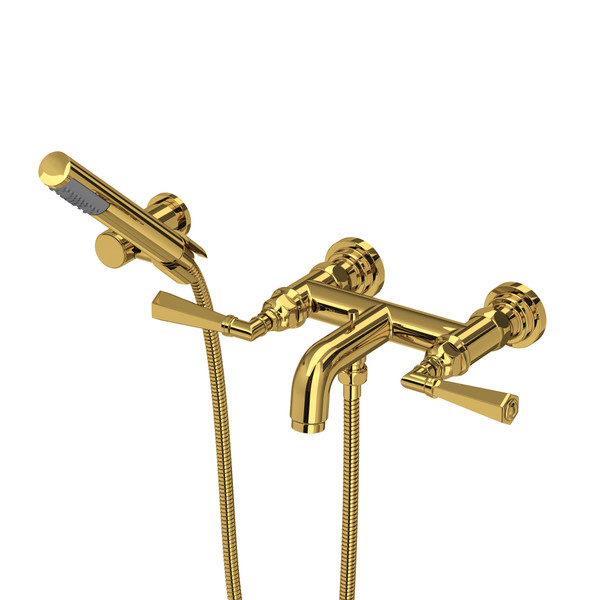 San Giovanni™ Exposed Wall Mount Tub Filler - Unlacquered Brass | Model Number: A2302LMULB