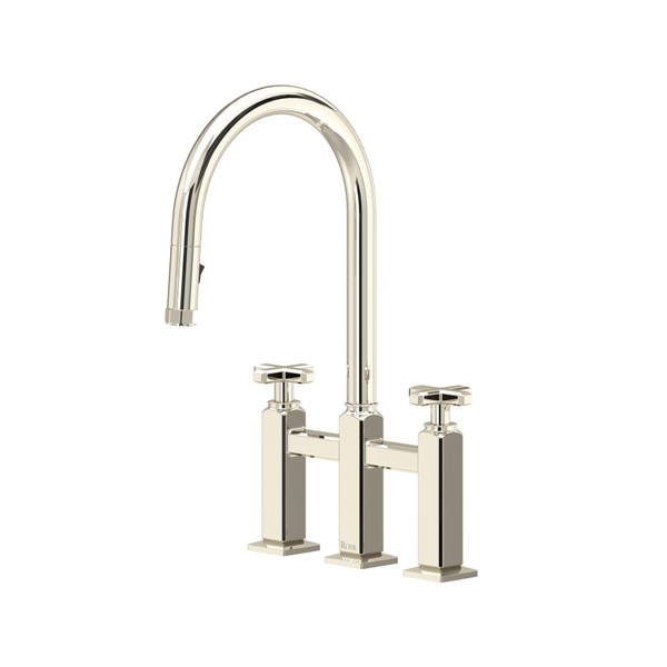 Apothecary™ Bridge Pull-Down Kitchen Faucet - Polished Nickel | Model Number: AP58D3XMPN