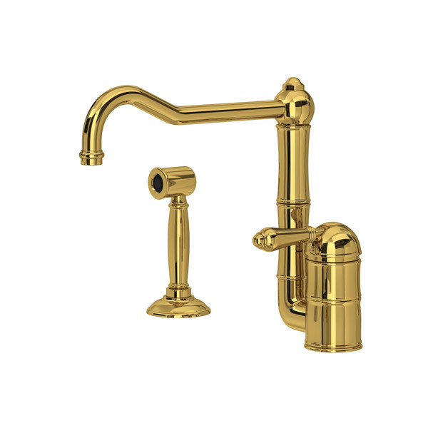 Acqui® Kitchen Faucet With Side Spray - Unlacquered Brass | Model Number: A3608LMWSULB-2