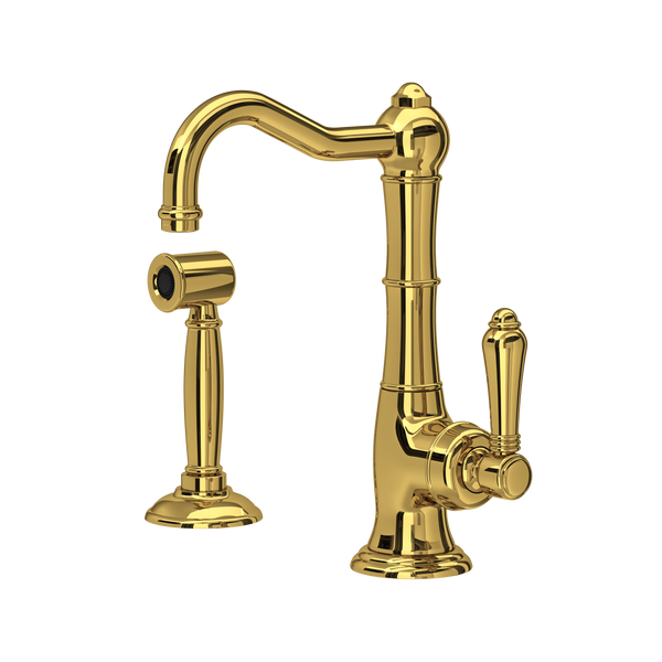 Cinquanta Acqui Kitchen Faucet With Side Spray - Unlacquered Brass | A3650LMWSULB-2
