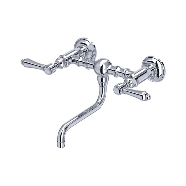 Acqui® Wall Mount Bridge Lavatory Faucet - Polished Chrome | Model Number: A1405/44LMAPC-2