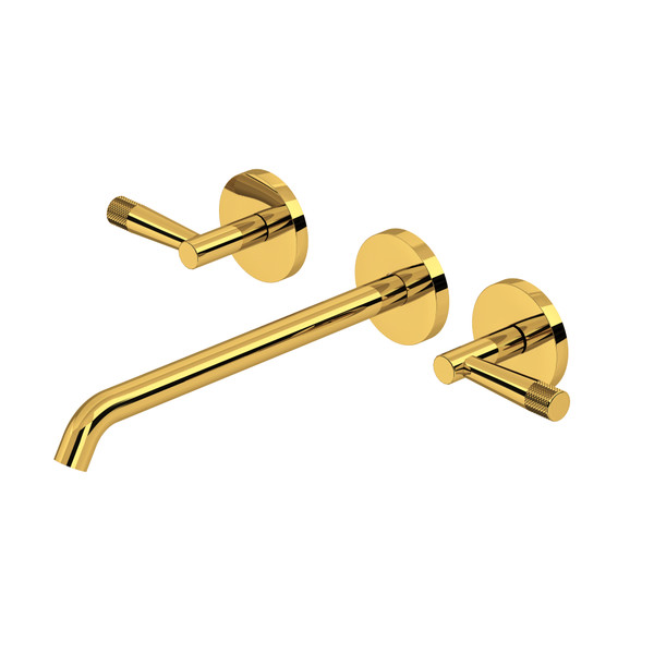 Amahle™ Wall Mount Tub Filler Trim With C-Spout - Unlacquered Brass | Model Number: TAM06W3LMULB