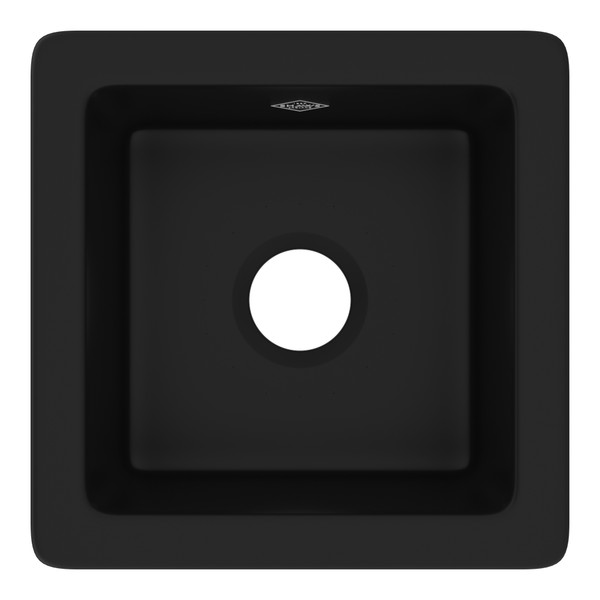 DISCONTINUED Lancaster™ 15" Single Bowl Fireclay Bar/Food Prep Kitchen Sink - Matte Black | Model Number: RC1515MB