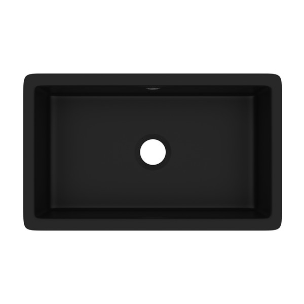 DISCONTINUED Shaker™ 30" Single Bowl Undermount Fireclay Kitchen Sink - Matte Black | Model Number: UM3018MB