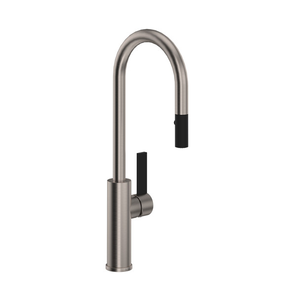 Tuario™ Pull-Down Bar/Food Prep Kitchen Faucet With C-Spout - Satin Nickel | Model Number: TR65D1LBSTN