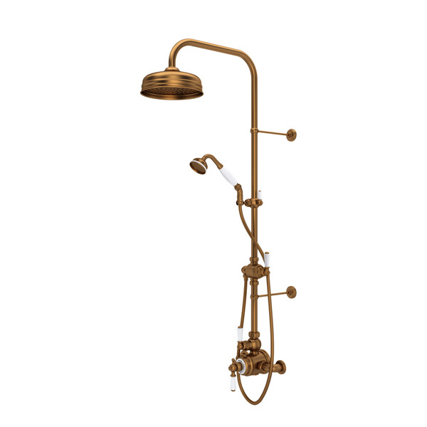 Système de douche thermostatique mural exposé de 3/4 po Edwardian™ - Bronze anglais | Numéro de modèle: U.KIT1NL-EB