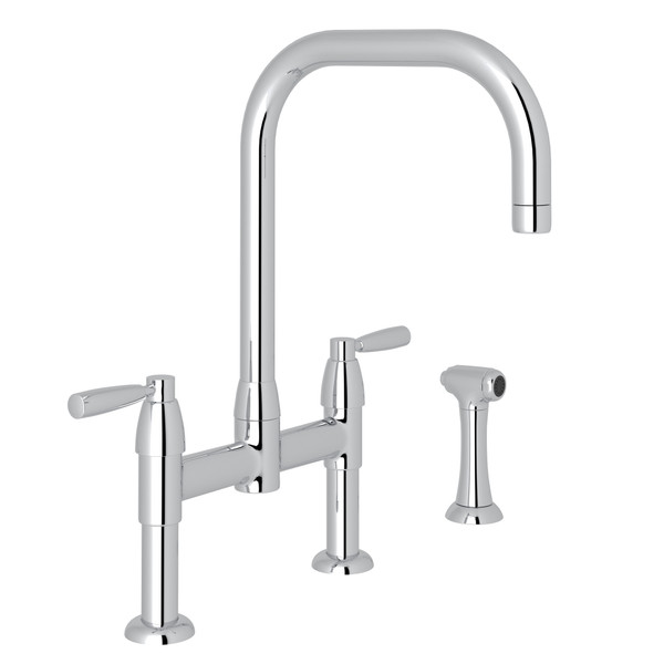 Holborn™ Bridge Kitchen Faucet With U-Spout and Side Spray - Polished Chrome | Model Number: U.4279LS-APC-2