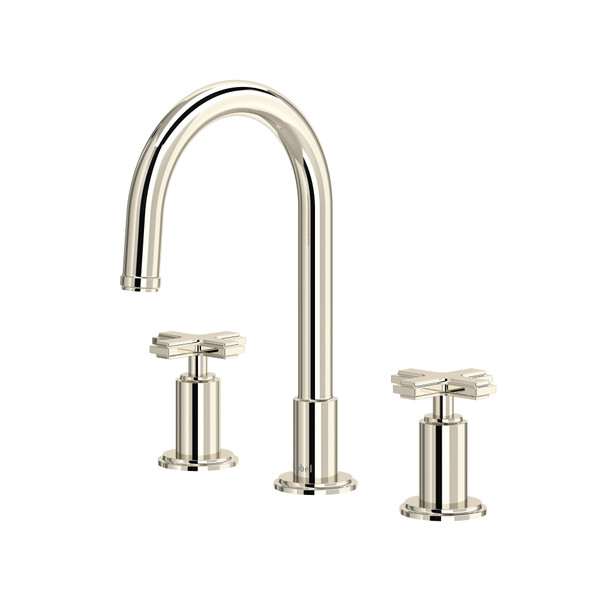 Manifesto™ Widespread Lavatory Faucet With C-Spout - Polished Nickel | Model Number: MFRD08+PN