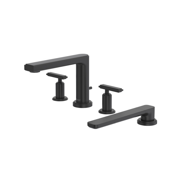 Manifesto™ 4-Hole Deck Mount Tub Filler - Black | Model Number: MF12LBK