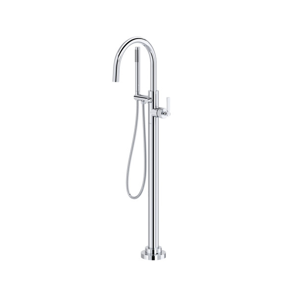 Apadana™ Single Hole Floor Mount Tub Filler Trim - Polished Chrome | Model Number: TAD06HF1LMAPC