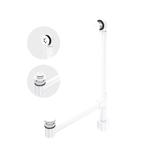 Freestanding Victoria + Albert® Bathtub Drain For Above-Floor Installation Box - White (WH) | Model Number: K-50-WH
