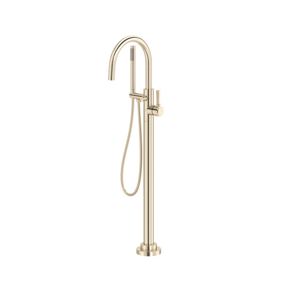 San Giovanni™ Floor Mount Tub Filler - Satin Nickel | Model Number: TSG06HF1LMSTN