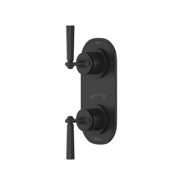 Modelle™ 1/2" Thermostatic Trim With Diverter - Matte Black | Model Number: TMD12W2LMMB