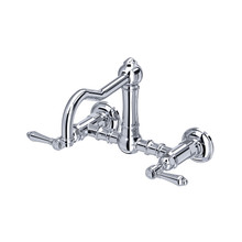 Acqui Wall Mount Column Spout Bridge Kitchen Faucet