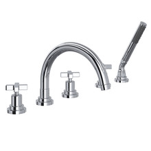 Lombardia 5-Hole Deck Mount Tub Filler with C-Spout