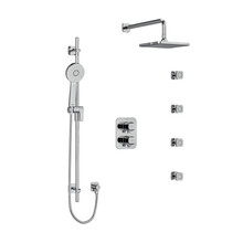 Salomé Type T/P (Thermostatic/Pressure Balance) Double Coaxial System With Hand Shower Rail 4 Body Jets And Shower Head