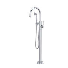 Traditional Single Hole Floor Mount Tub Filler Trim