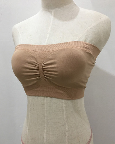 SEAMLESS BANDEAU STRAPLESS NURSING TUBE BRA - NUDE