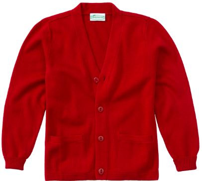 St. Philip's - Red Cardigan with Logo