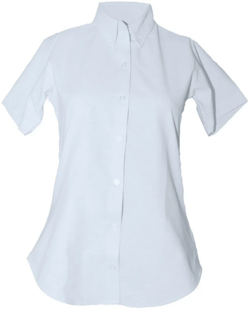 ACA ML & HS - White Girls SS Oxford with Logo