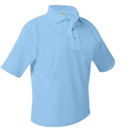 St. James - Light Blue SS Pique Polo with Logo