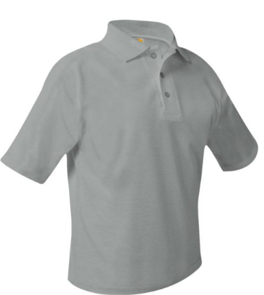St. James - Grey SS Pique Polo with Logo