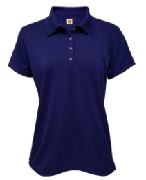 IWA - Navy Feminine Fit FF Moisture Wicking Polo with Logo
